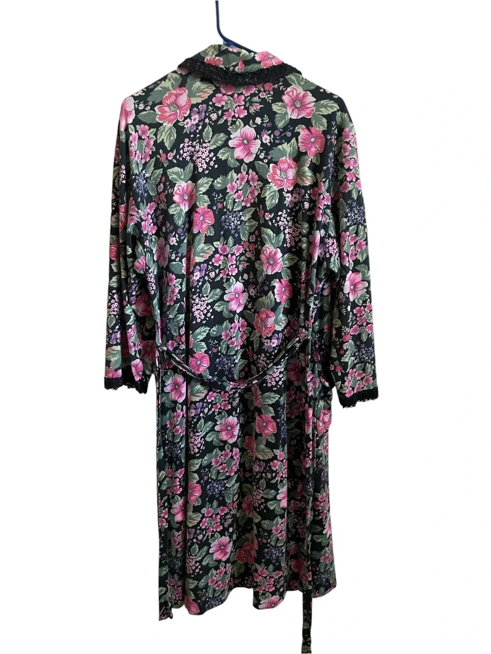 Rare 80s Vintage Victoria’s Secret Gold Label Floral Lace Trim Robe Size S/M